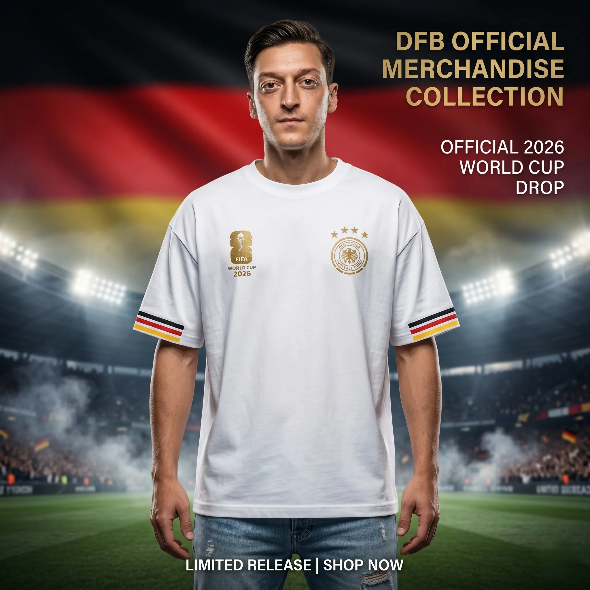 Premium Germany Fan Edition Drop Shoulder White Color