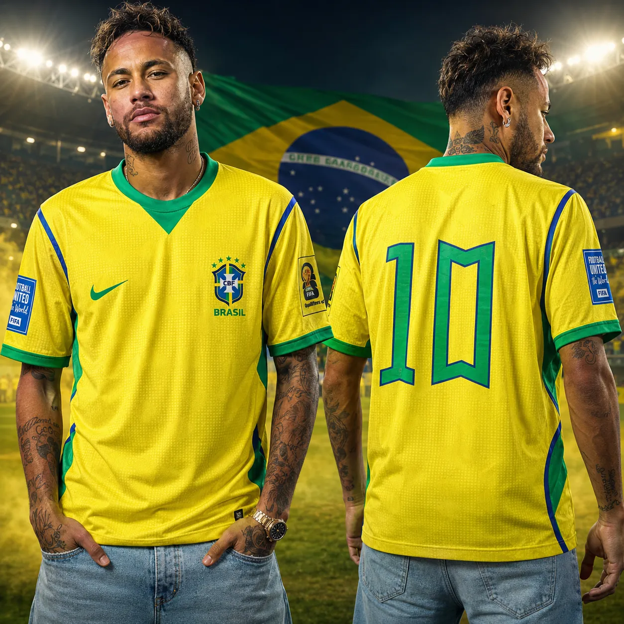 Brazil National Football Team Home Jersey - Iconic No. 10
