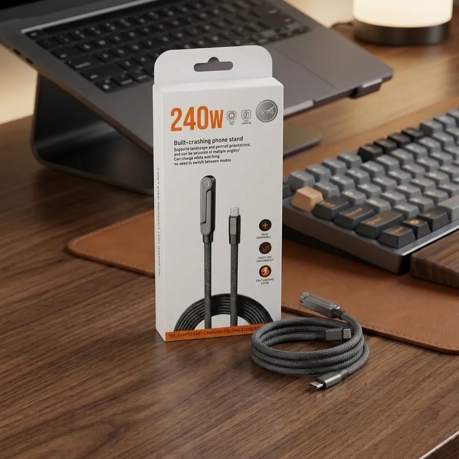 3 in 1 Fast Charging  Type-c TO Type-c Cable 240W with Stand