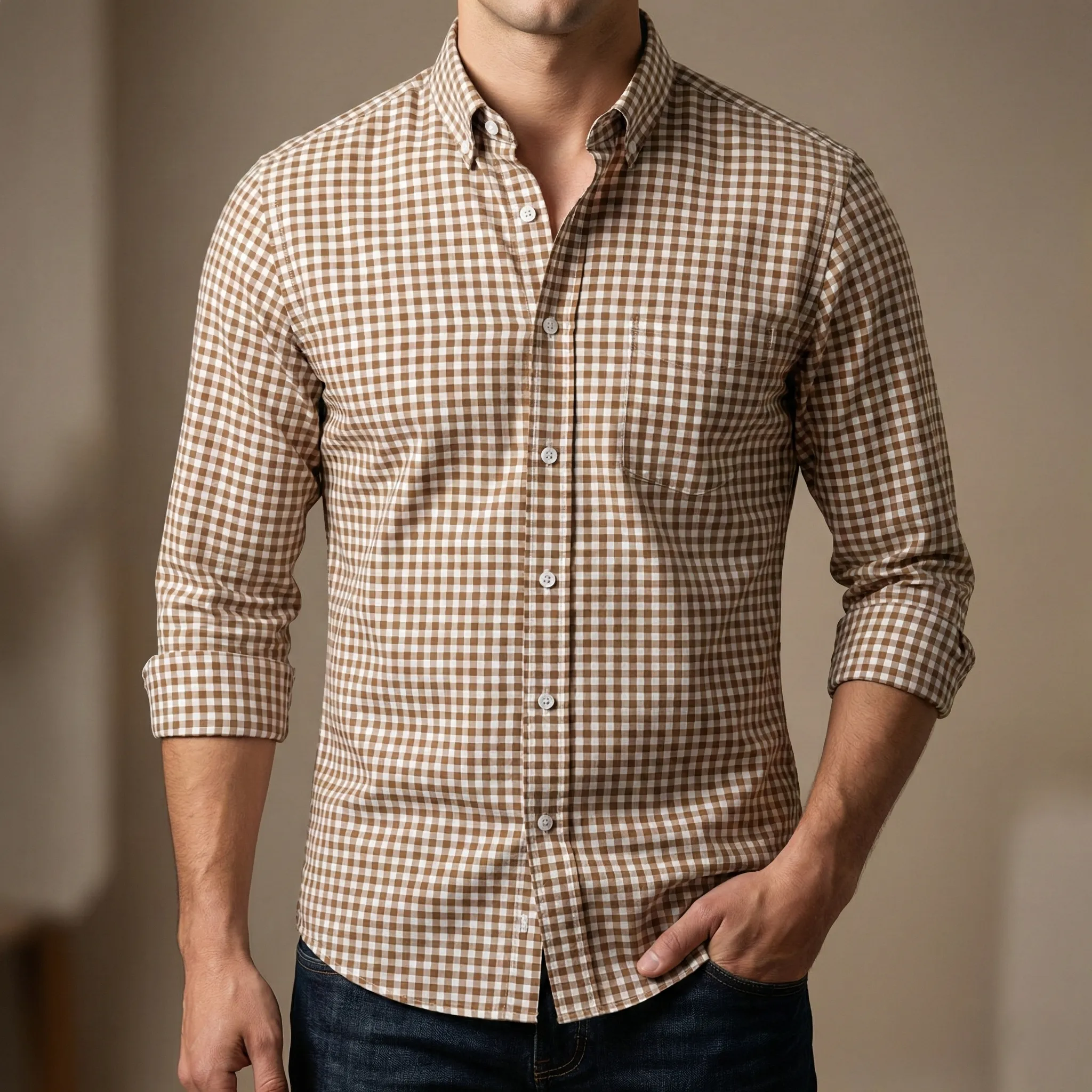 Mens long sleeve Grameen check shirt