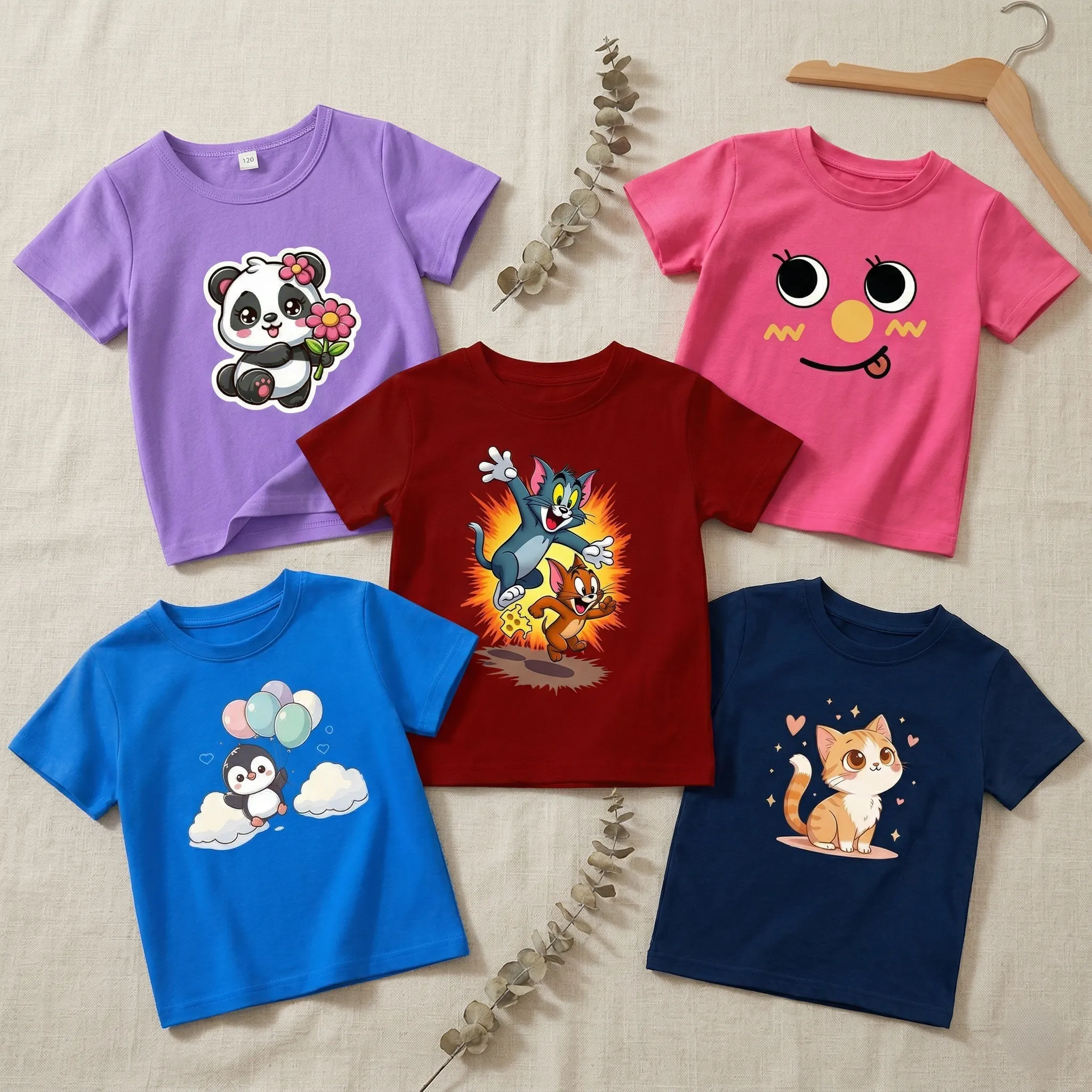 Kids 5 Pcs Combo T-Shirt (Cotton)