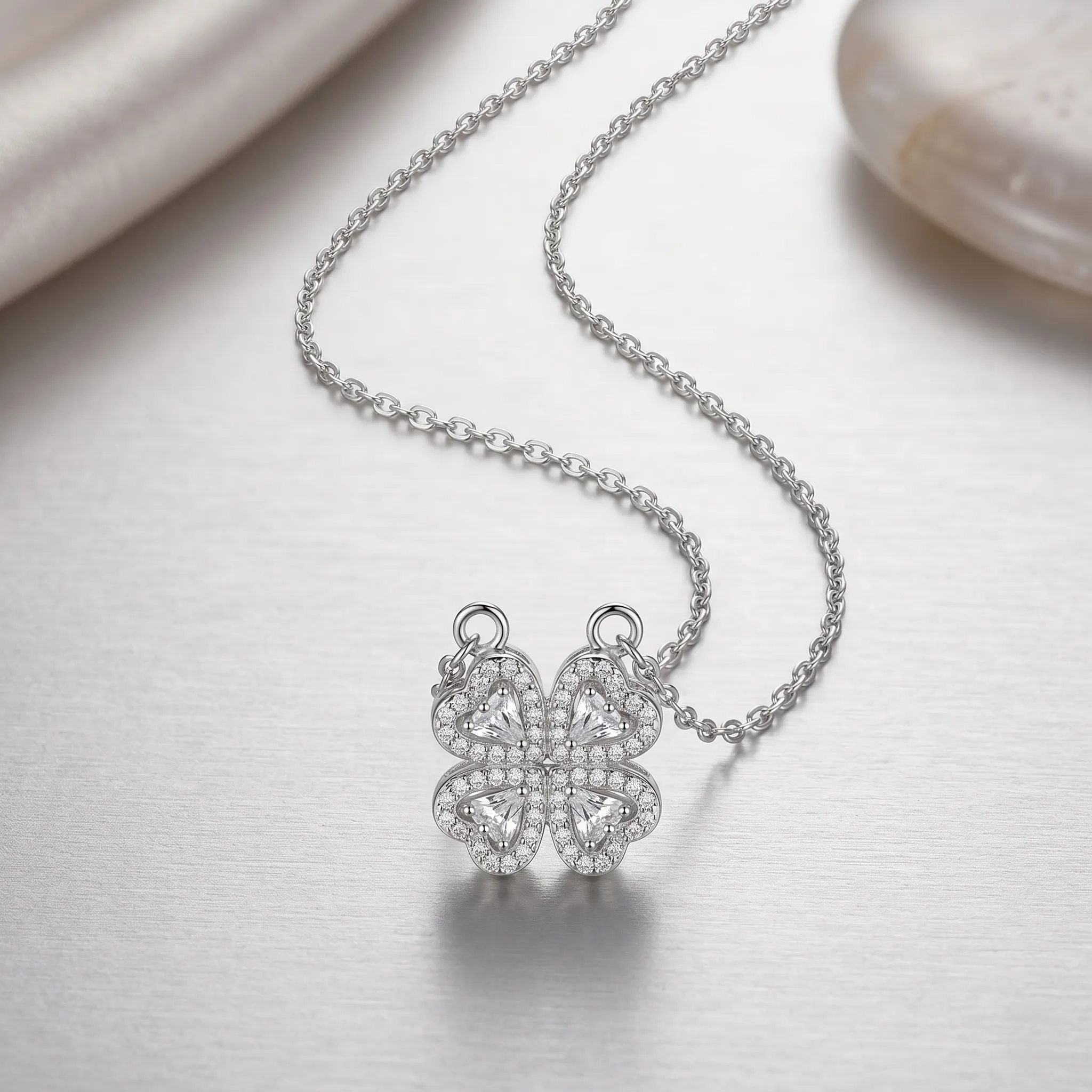 Love Heart Magnetic Pendant Chain Necklace