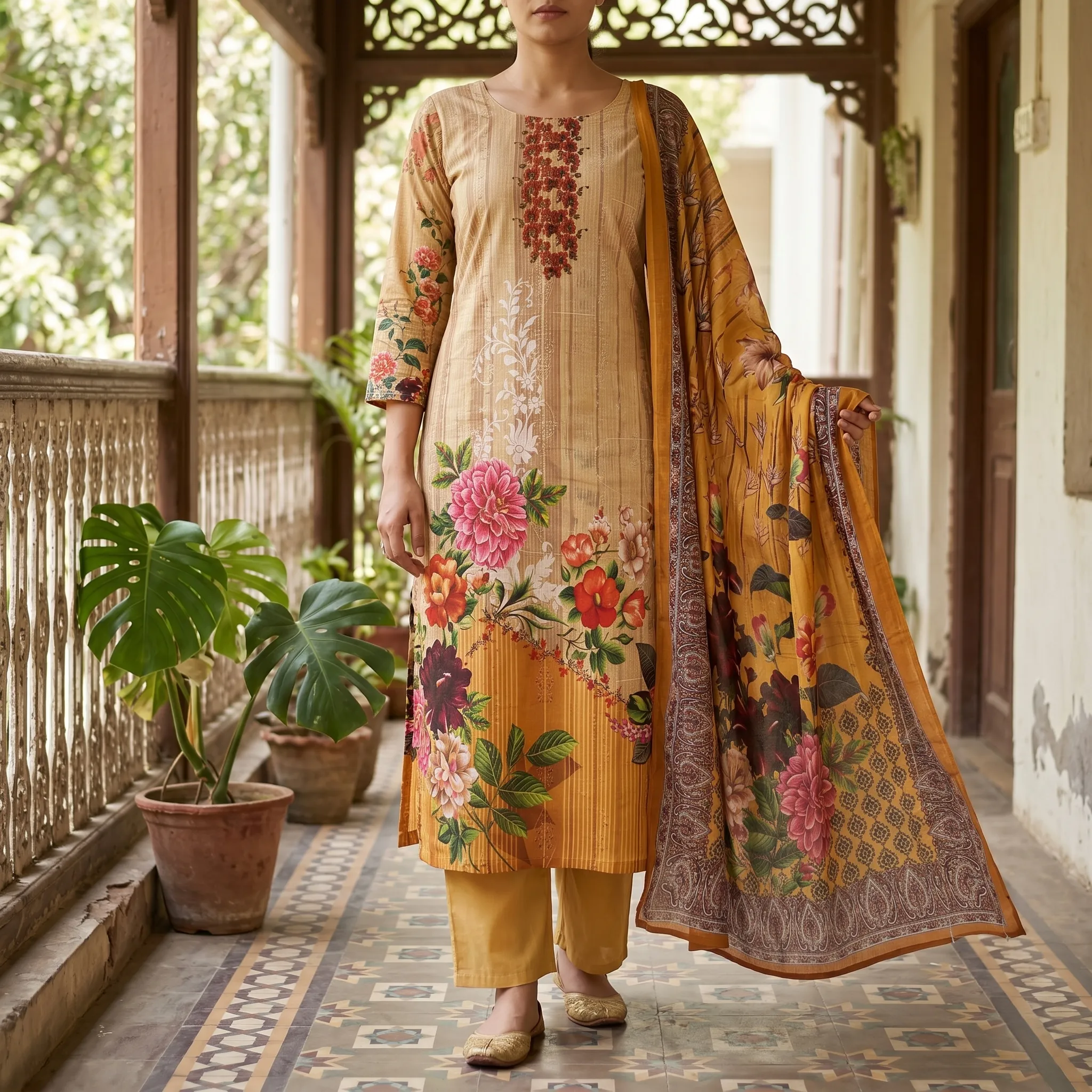 ANAYA HOOR Rigging Digital printed cotton  3 Piece