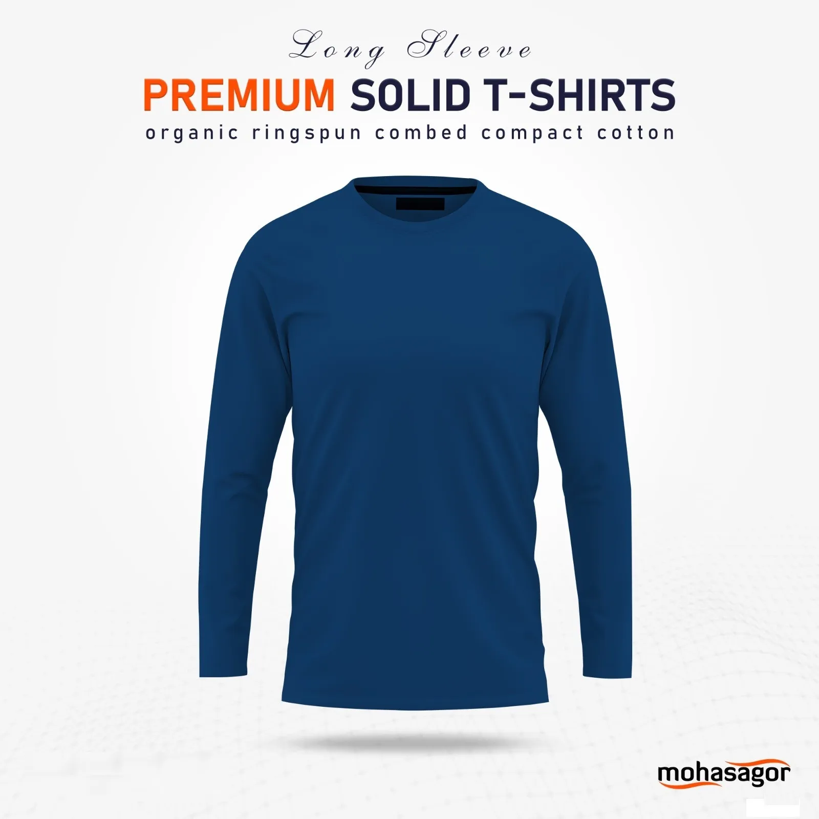 Men's Full Sleeve Solid T-Shirt- Petrol