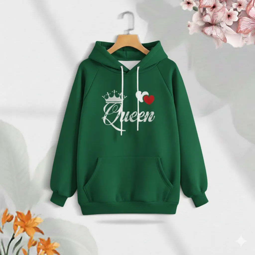 Premium Comfortable (Queen-Green) Ladies winter hoodie