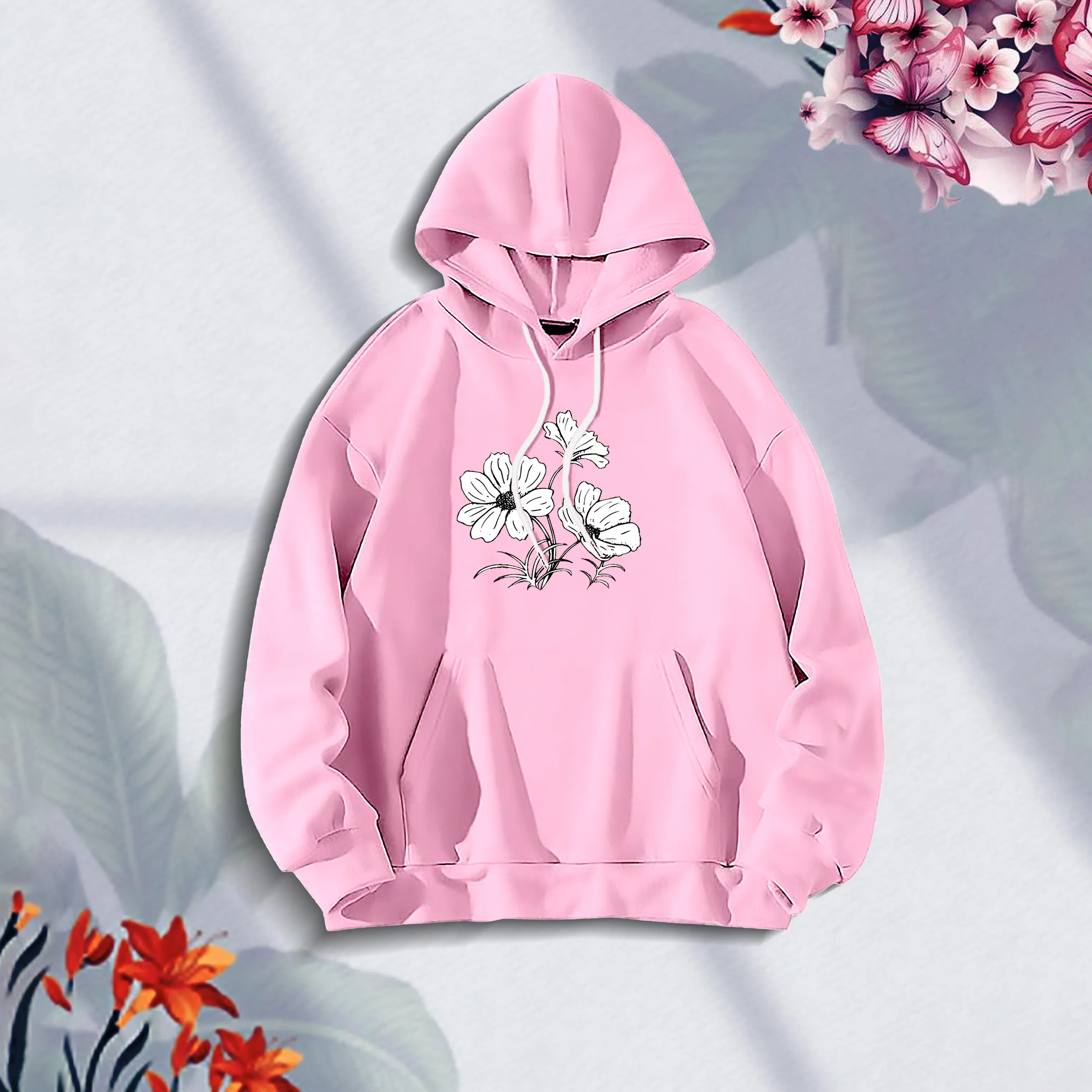 Premium Comfortable (joba-Pink) Ladies winter hoodie