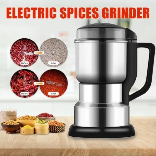 Multifunctional Electric Stainless Steel Food Grinder 1500W – High-Power Spice, Coffee Bean, Nut & Grain Grinder Machine (Model: 8200)
