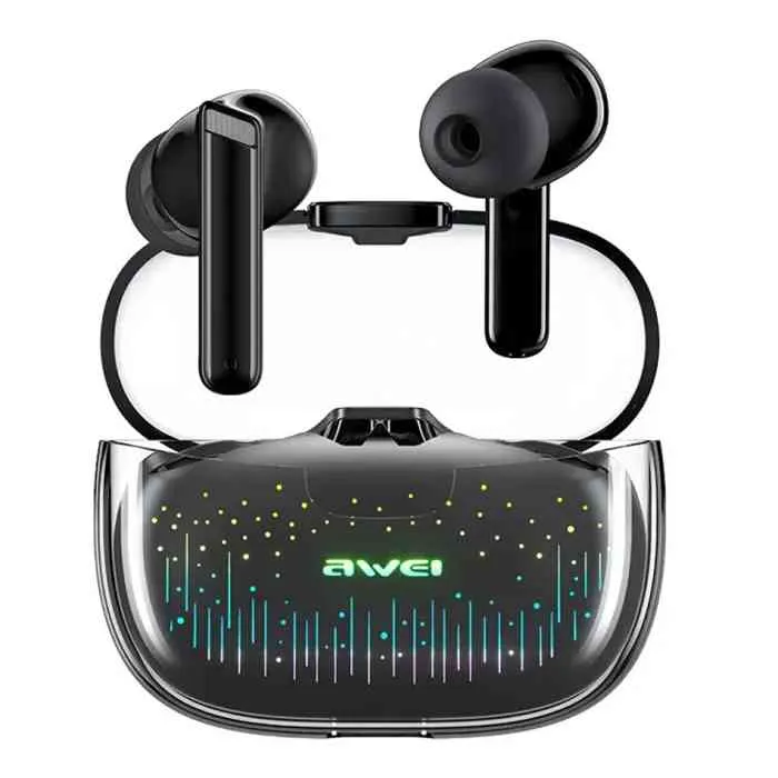 Awei T52 ANC True Wireless Earbuds – Bluetooth 5.3 TWS with -30dB Active Noise Cancellation, RGB Breathing Light, IPX6 Waterproof & 24H Battery