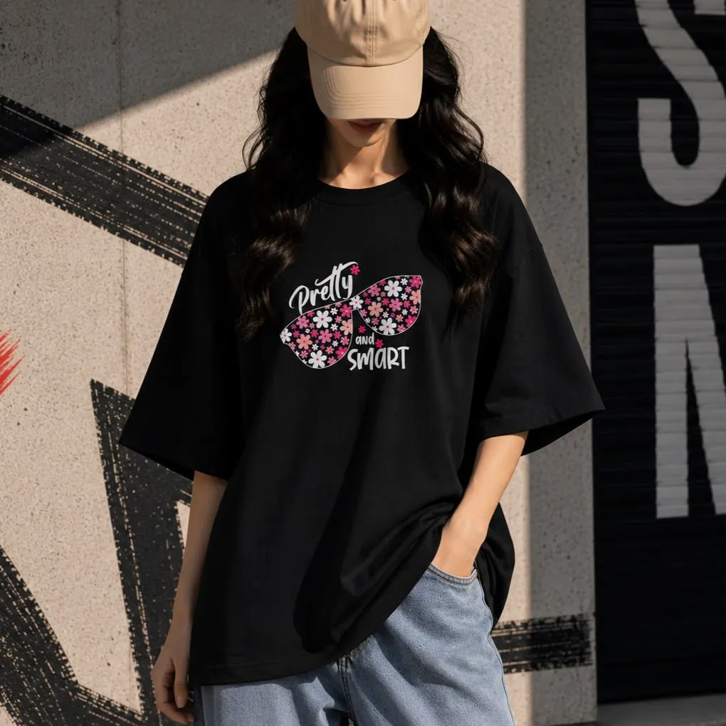 Premium Drop Shoulder T-Shirt for Women |Trendy Print Oversized Tee | Summer Friendly