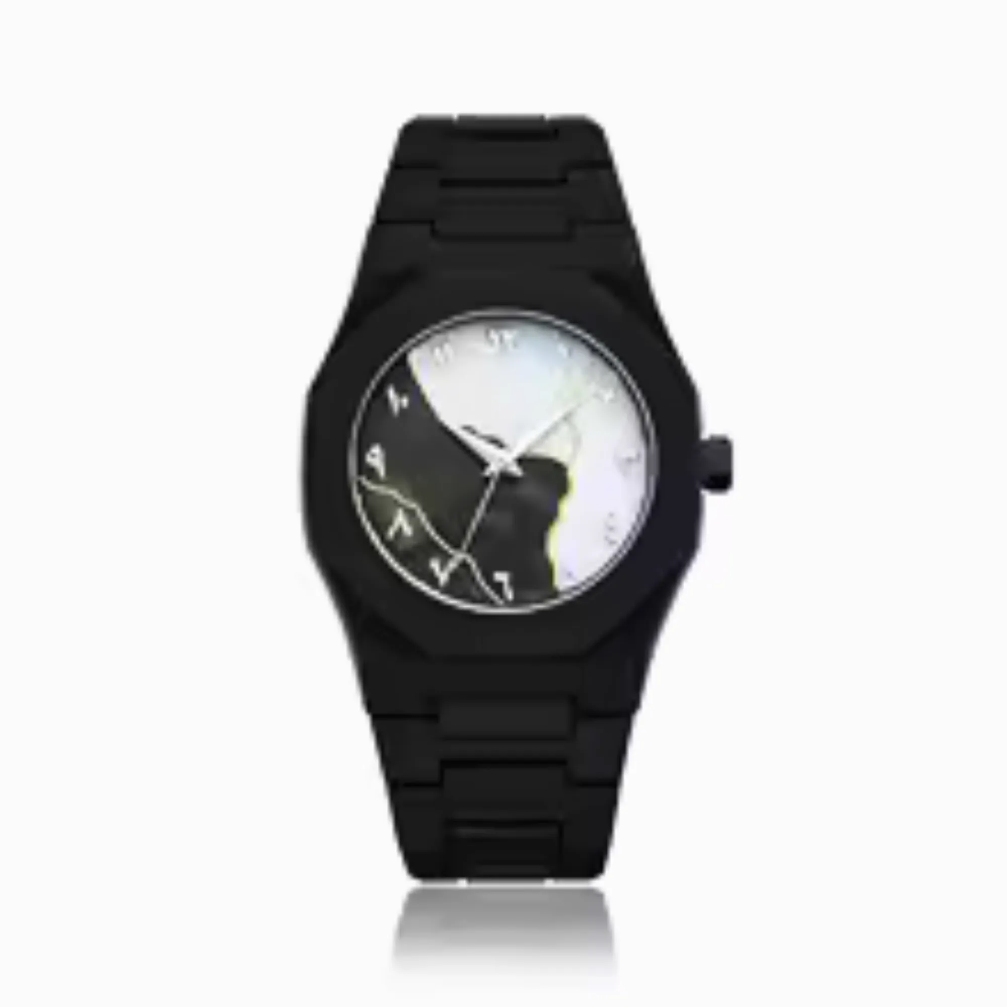 Aura watch Black for mens's  Modern Creative Design ( Black)