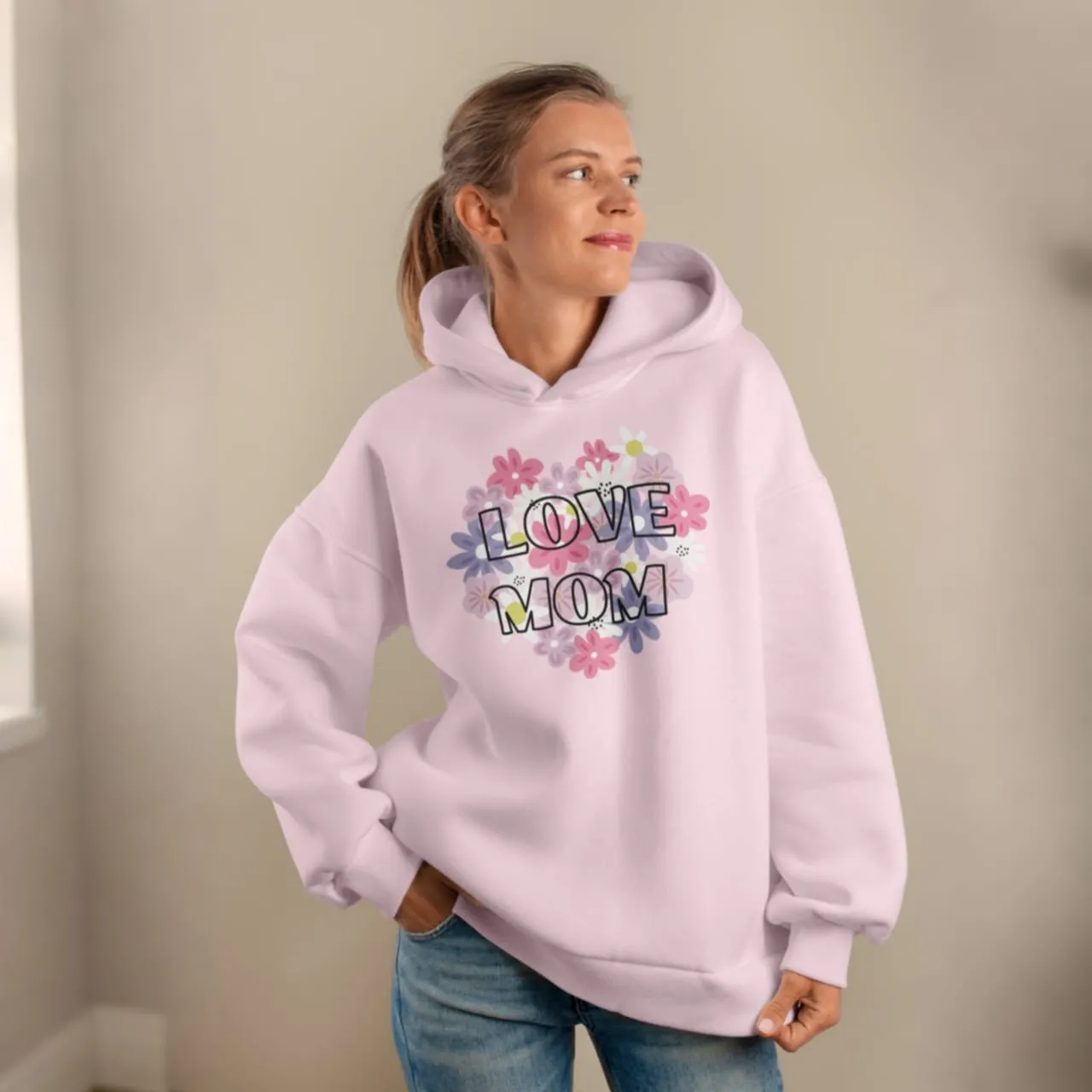 Premium Comfortable Printed Ladies Winter Hoodie ( White )Premium Comfortable Printed Ladies Winter Hoodie ( Pink )