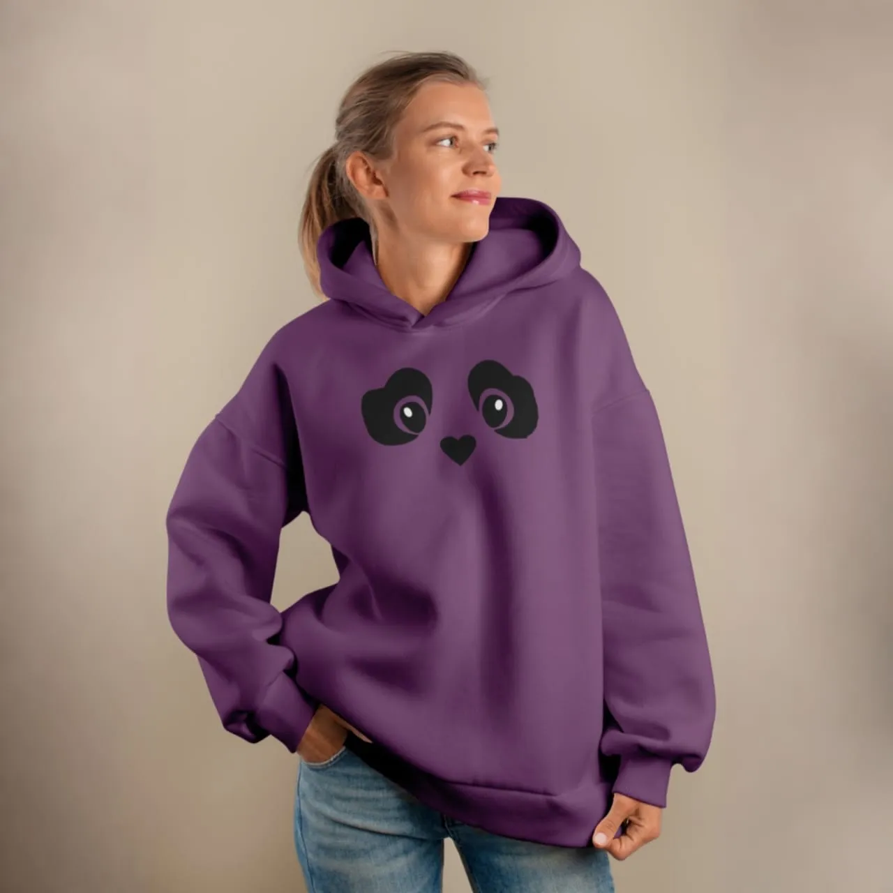 Premium Comfortable Printed Ladies Winter Hoodie ( Purple )