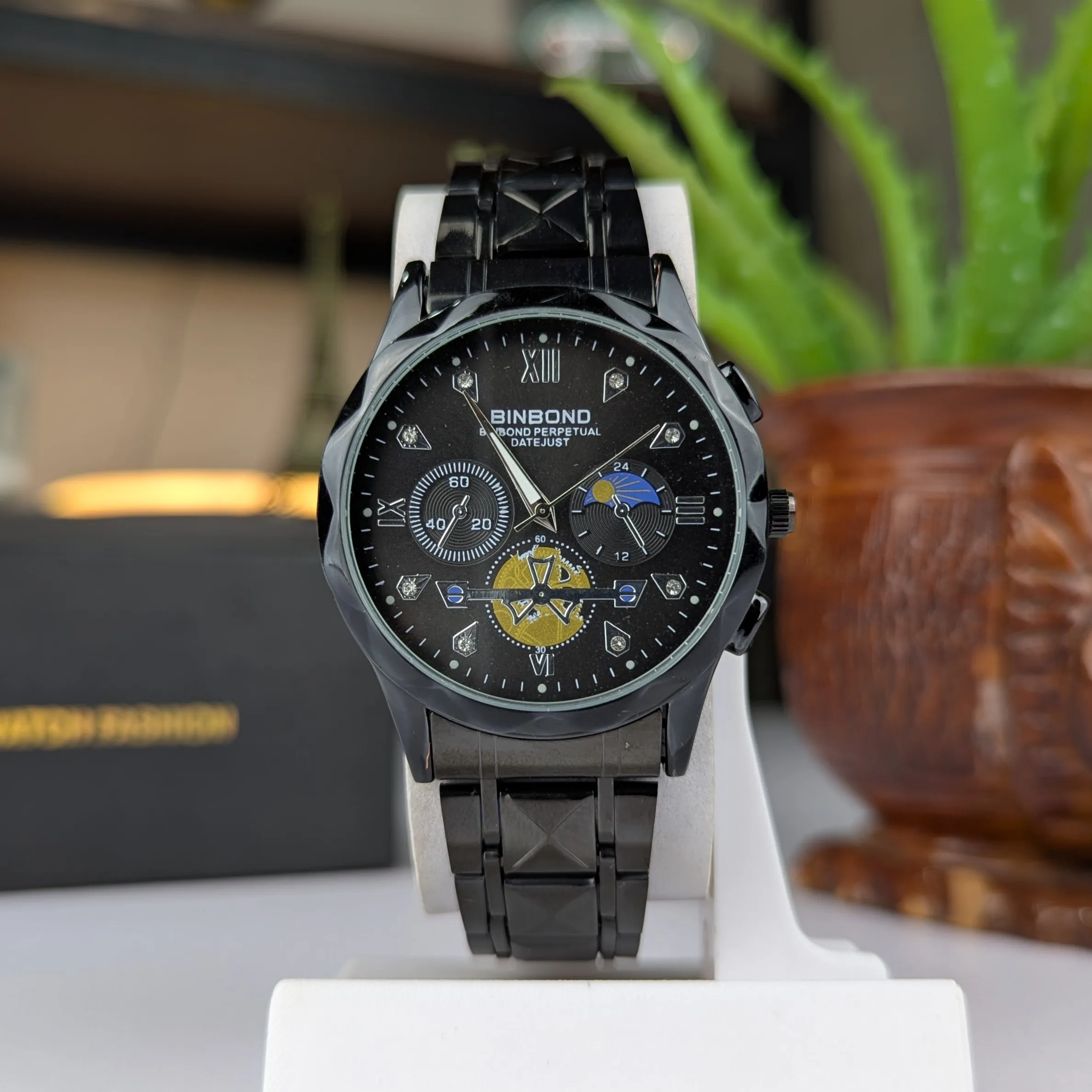 BINBOND B1236 Brand Fashion Tourbillon Dial Quartz Watches Men’s Luxury Stainless Steel