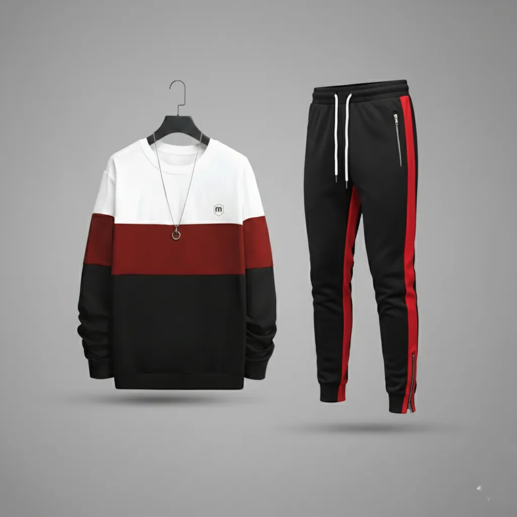 Men's Full Sleeve T-shirt & Trouser  (2 Pcs)