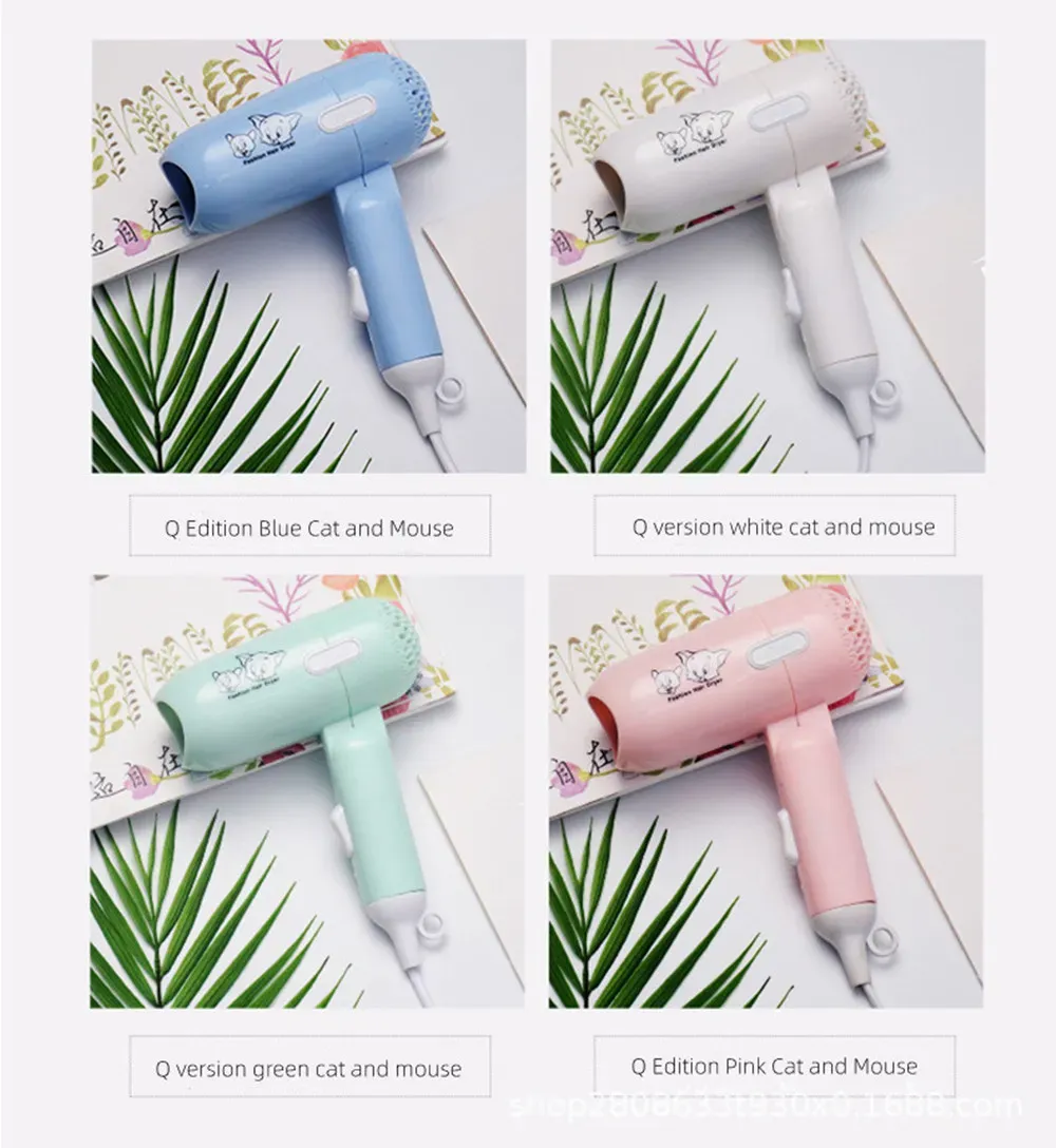 Cartoon Fashion Hair Dryer for Children/Students/Dormitories/Travel Portable Foldable 2-speed Home Hair Dryer