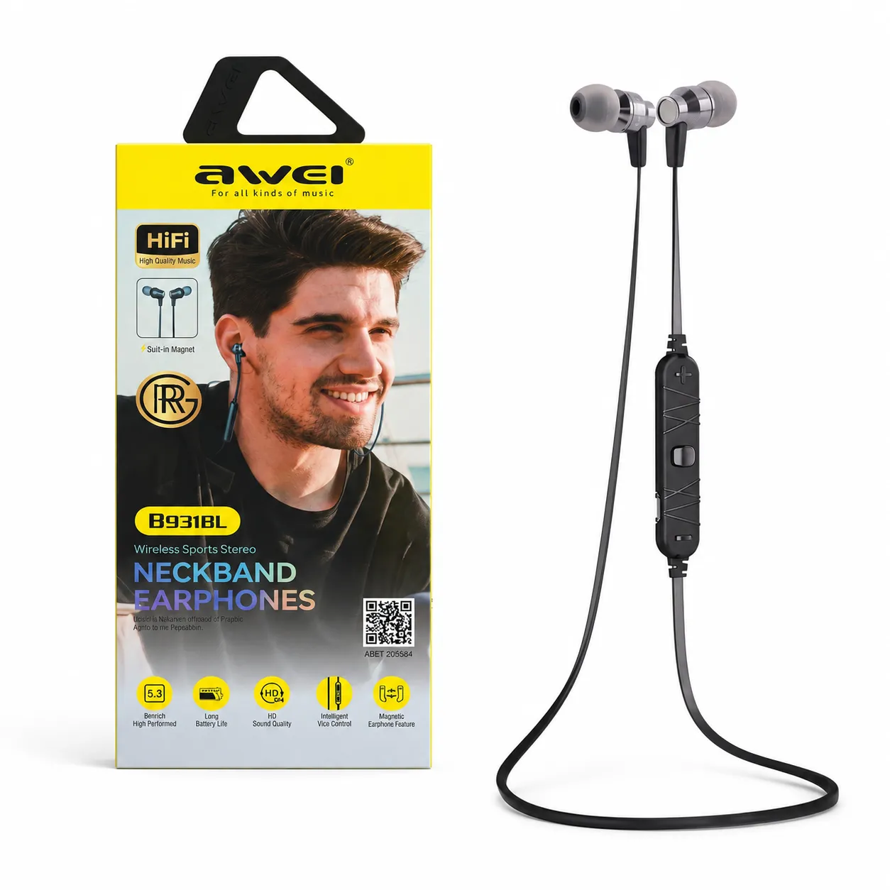 Awei B931BL Wireless Sports Stereo Neckband Earphone