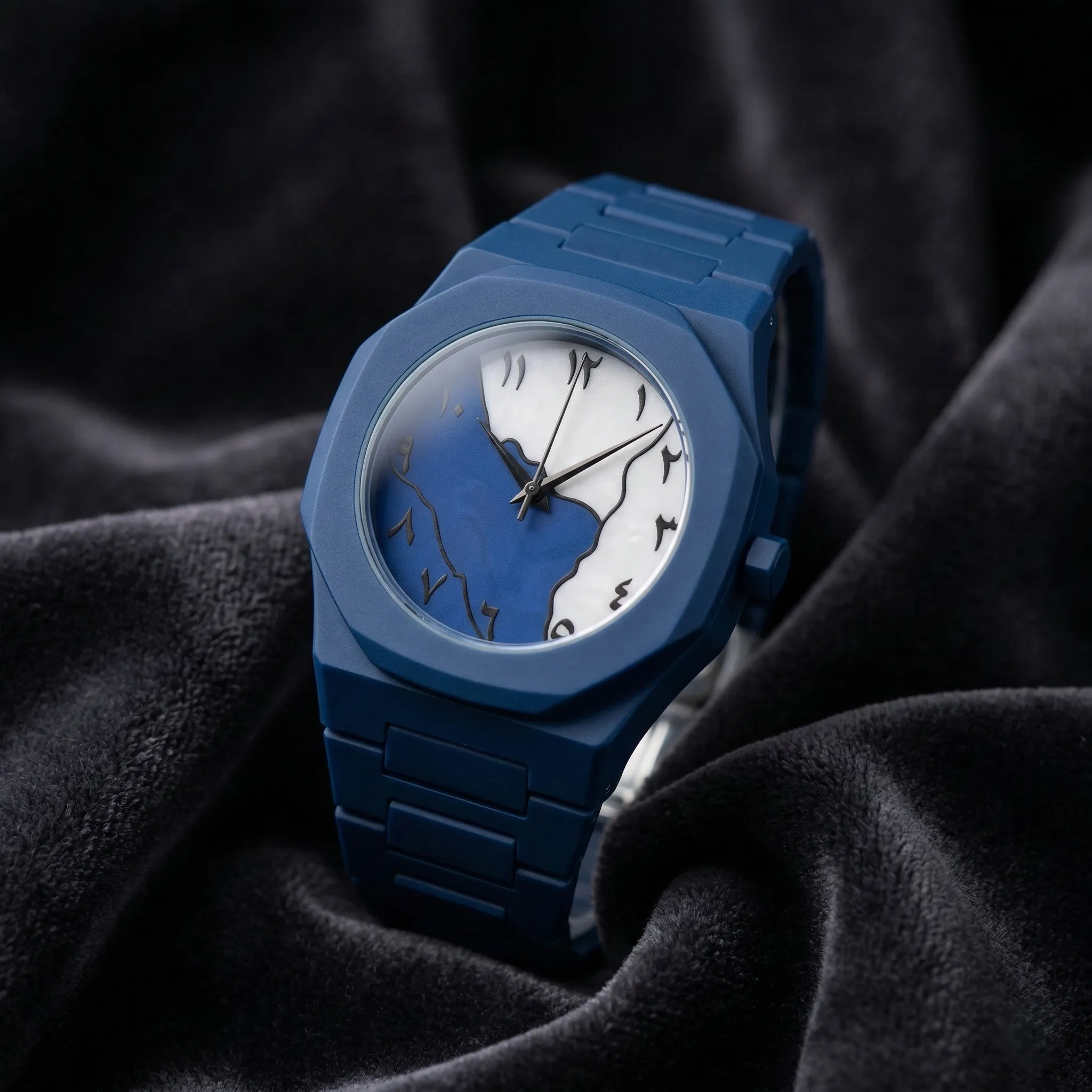 Arabic Dial Premium Marble Finish Ladies Watch with Butterfly Lock