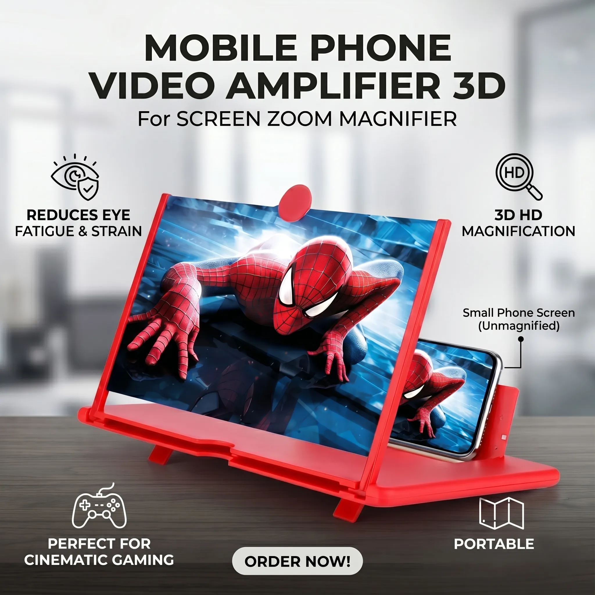 Mobile Phone Video Amplifier 3D for screen zoom magnifier