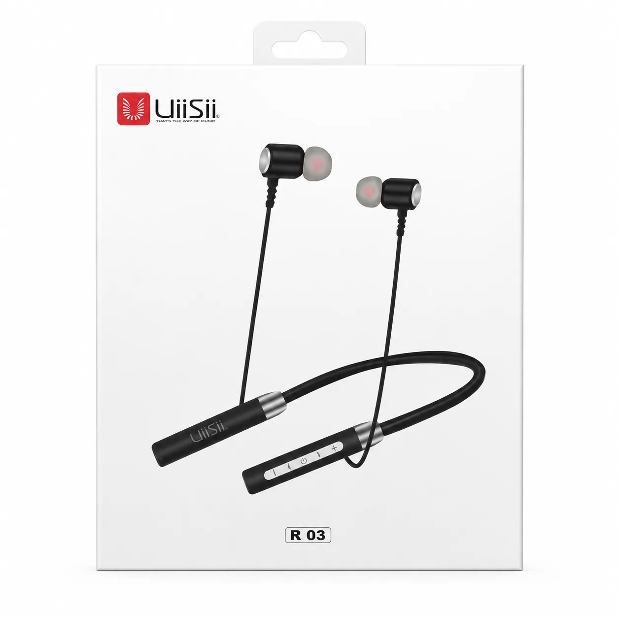 Uiisii R03 Wireless Bluetooth Neckband Earphone | Heavy Bass, Active Noise Cancelling (ANC), IPX-5 Waterproof, Hybrid Technology & Wireless Charging In-Ear Headset