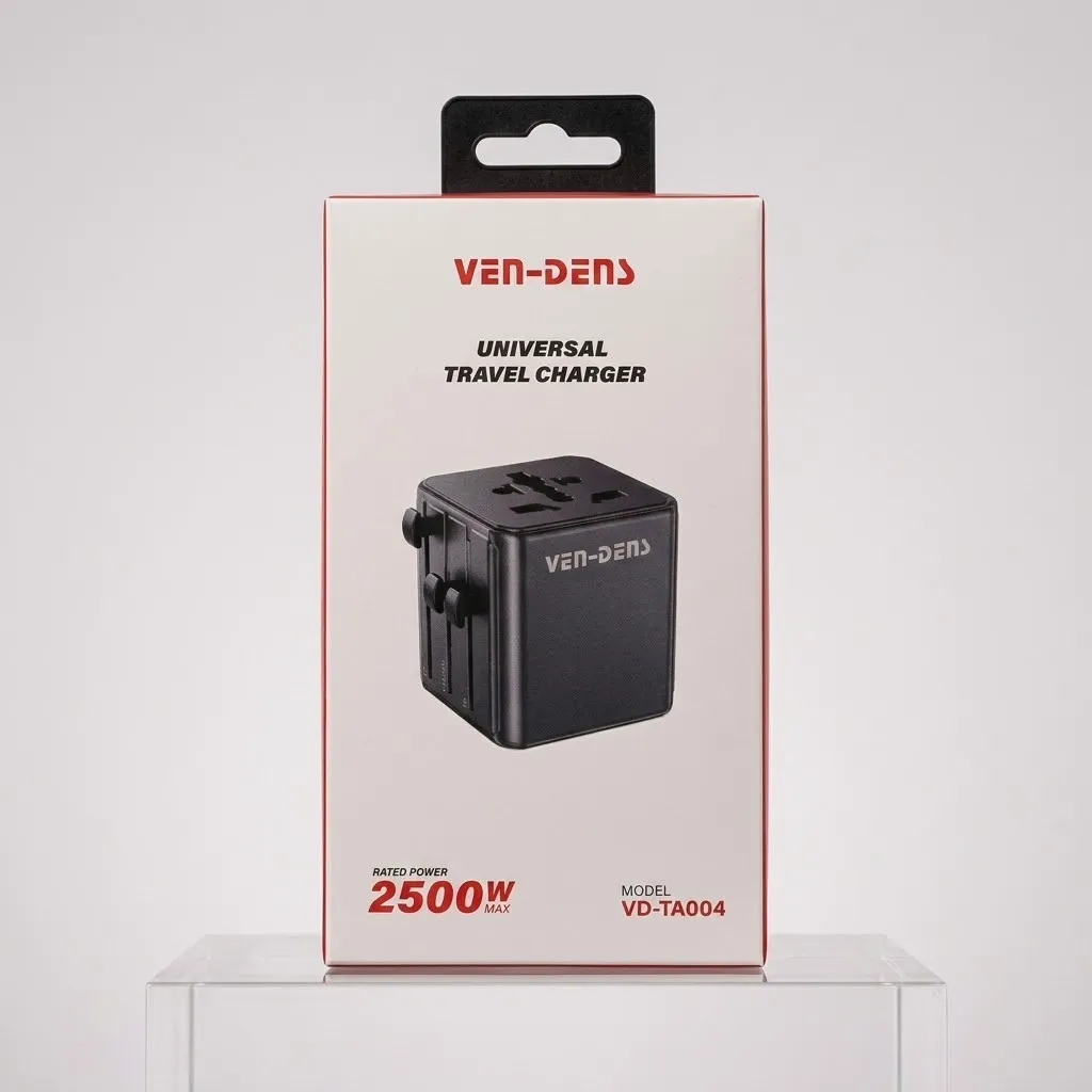 VEN-DENS High quality Travel Charger Fast charging Rated power 2500W EU/AU/UK/US 4 IN 1 Travel Adapter Fast Charger